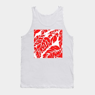 PALM LEAF RED TROPICAL PATTERN Tank Top